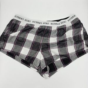Victoria's Secret Plaid Women's Shorts - Black, White, Pink
